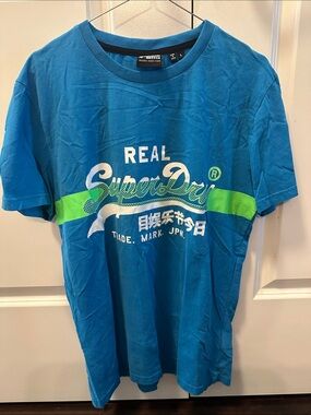 Superdry Men’s Real Superdry Graphic Tee in Blue (size: L)